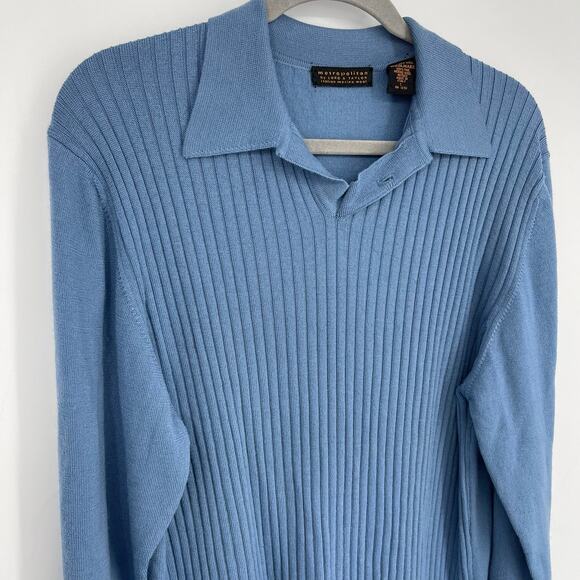 Vintage Metropolitan by Lord & Taylor 100% Merino Wool Sweater Blue  XL - Picture 9 of 10